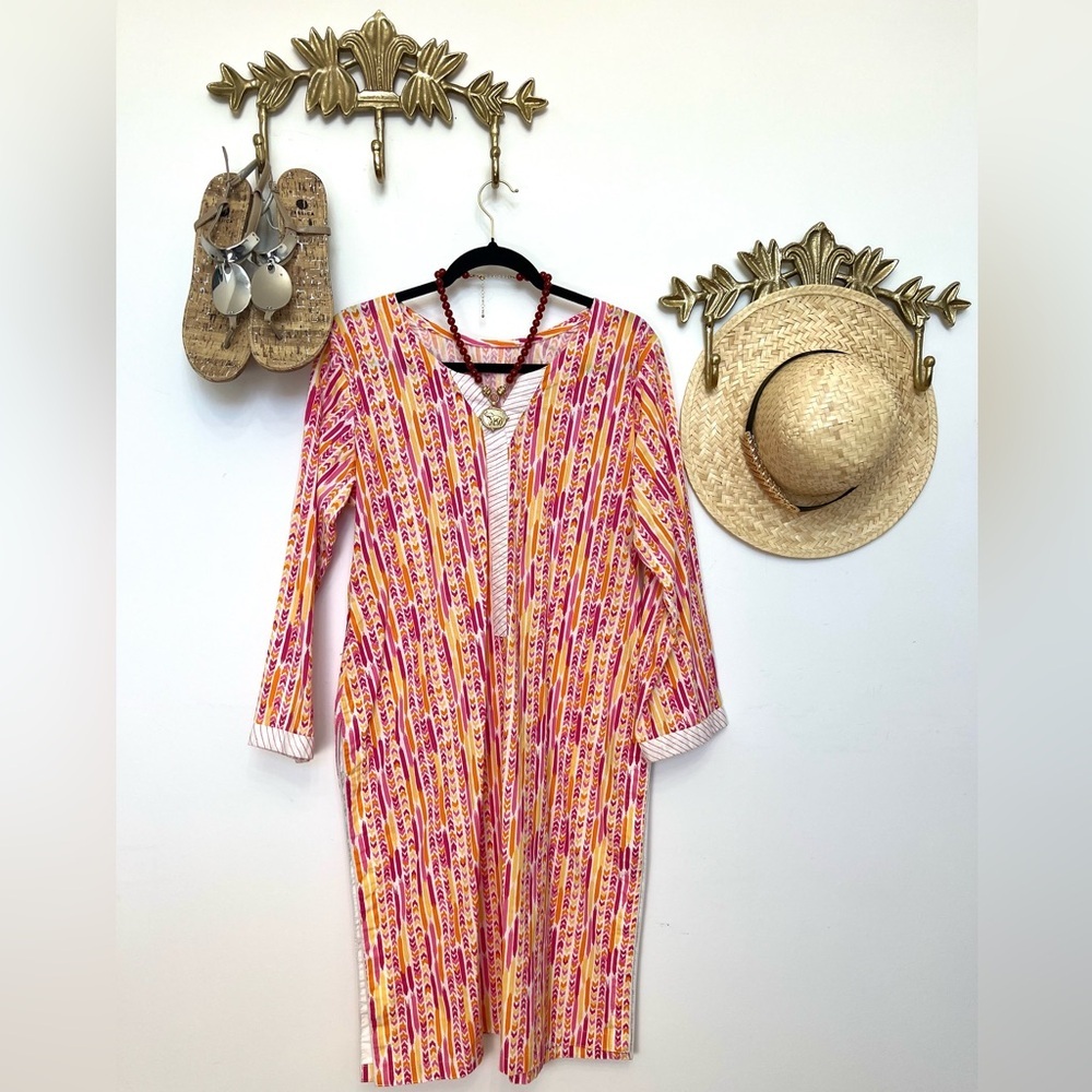 100% cotton kaftan M ptp 21” l 39”with long side slits - Picture 2 of 6